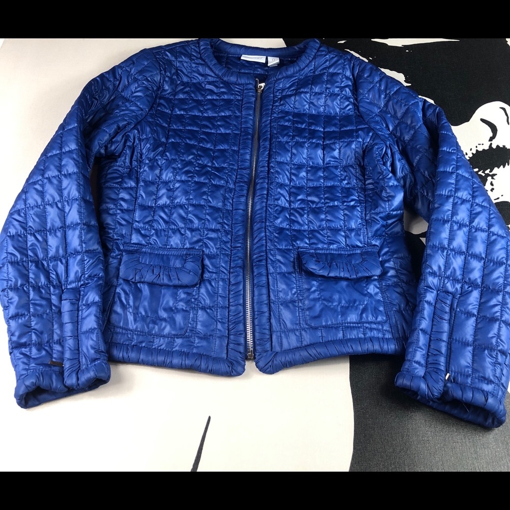 Chicos Zenergy Womens Blue Puffer Jacket